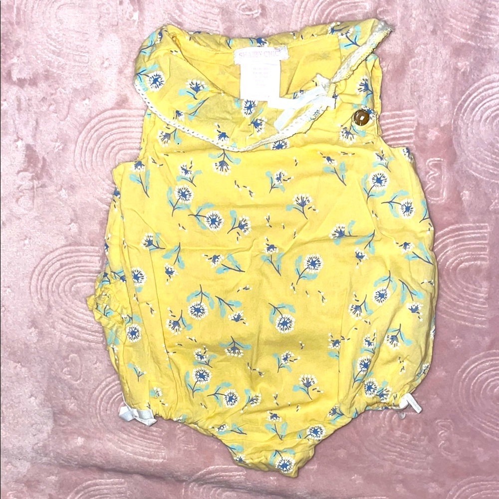Yellow Floral Baby Romper
